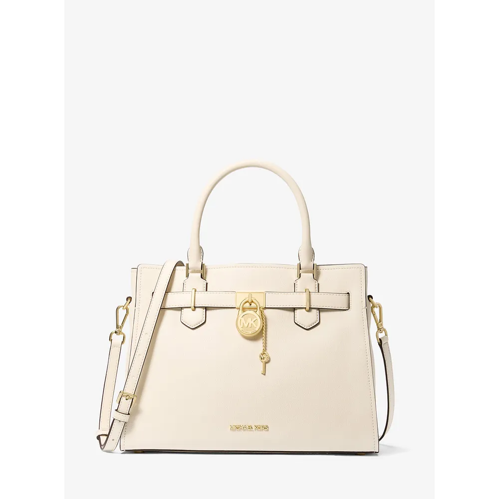 Michael Kors Bolso bandolera mediano de cuero Hamilton | Lt Cream