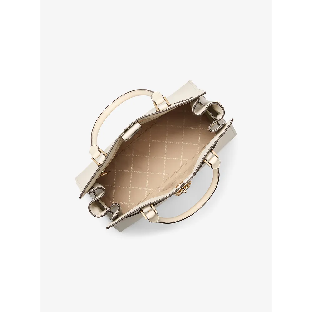 Michael Kors Bolso bandolera mediano de cuero Hamilton | Lt Cream