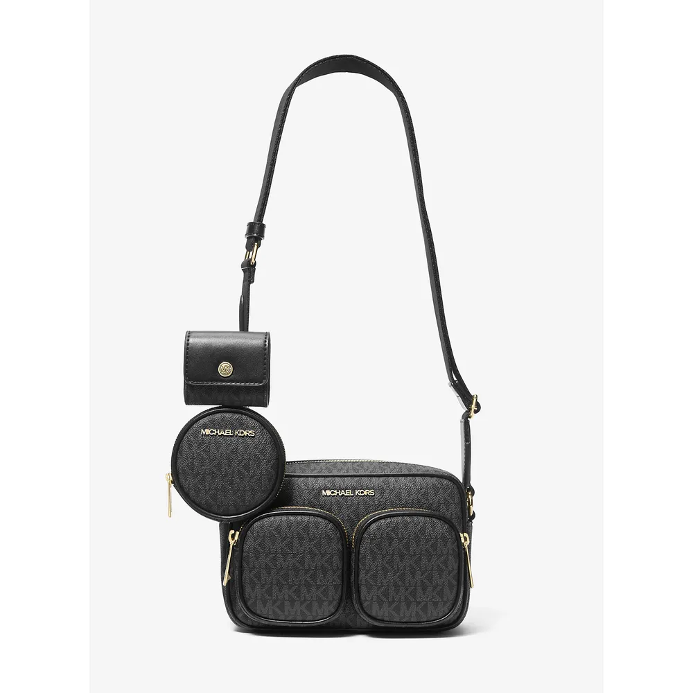 Michael Kors Bolso mediano Jet Set con logotipo y funda Apple Airpods | Negro