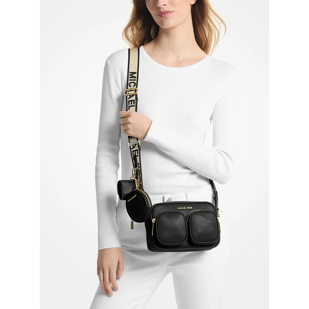 Michael Kors Bolso mediano de piel Jet Set con funda Apple Airpods | Negro