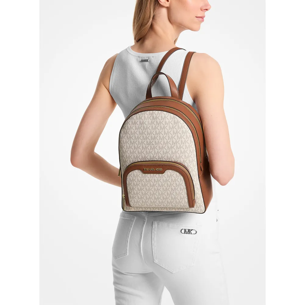 Michael Kors Mochila mediana con logotipo de Jaycee | Vainilla