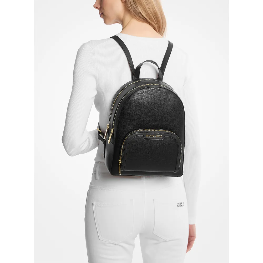 mk616309612_3_webp.webp Michael Kors Mochila mediana de piel granulada Jaycee | Negro