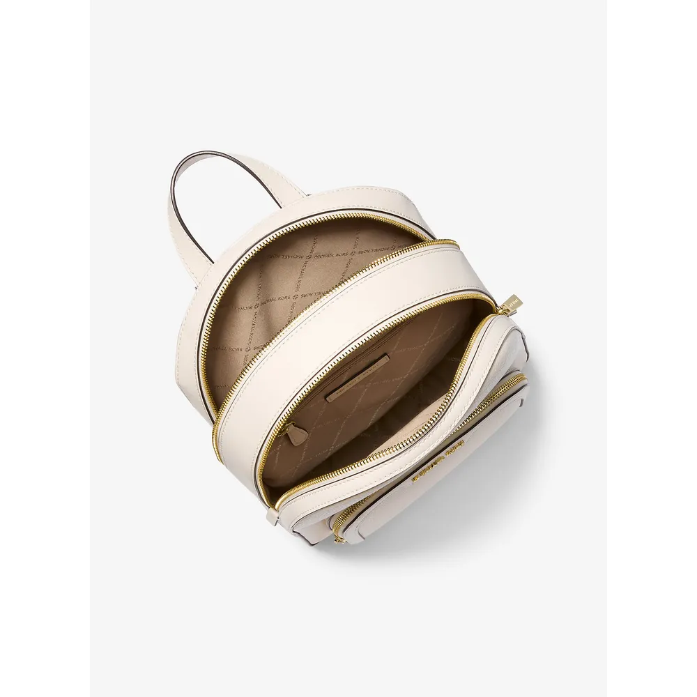 mk616309617_1_webp.webp Michael Kors Mochila mediana de piel granulada Jaycee | Lt Cream