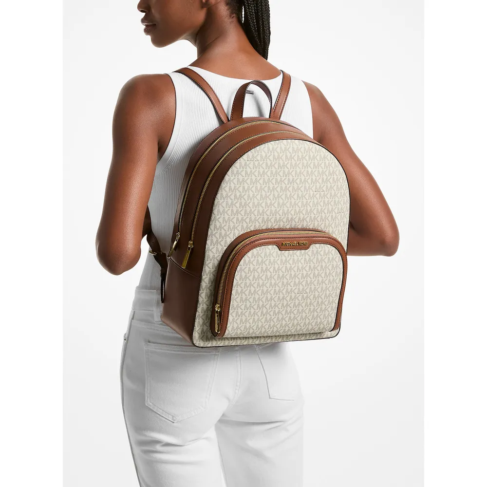 Michael Kors Mochila grande con logotipo de Jaycee | Vainilla