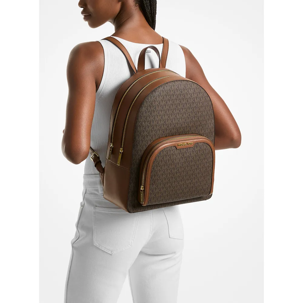 mk616309639_3_webp.webp Michael Kors Mochila grande con logotipo de Jaycee | Marrón