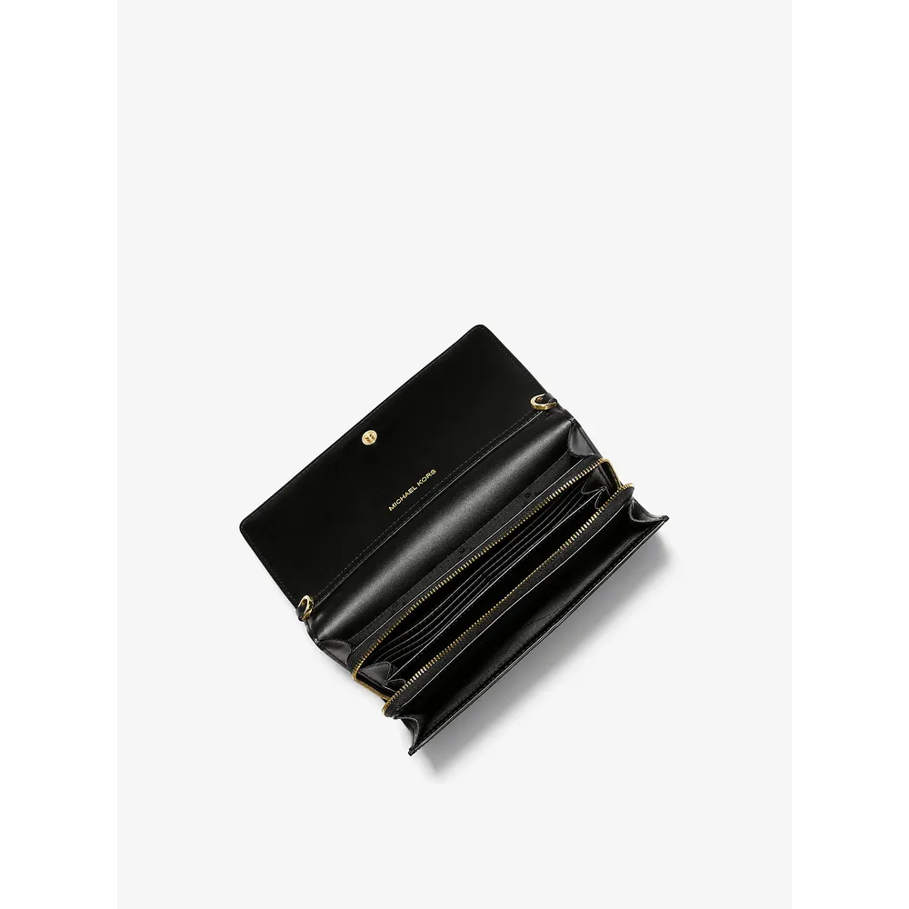 Michael Kors Bolso bandolera grande de piel Jet Set | Negro