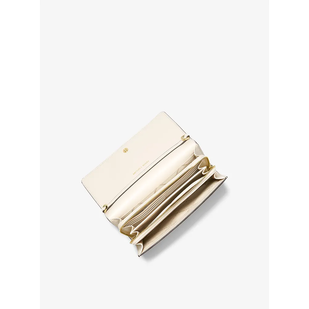 Michael Kors Bolso bandolera grande de piel Jet Set | Lt Cream