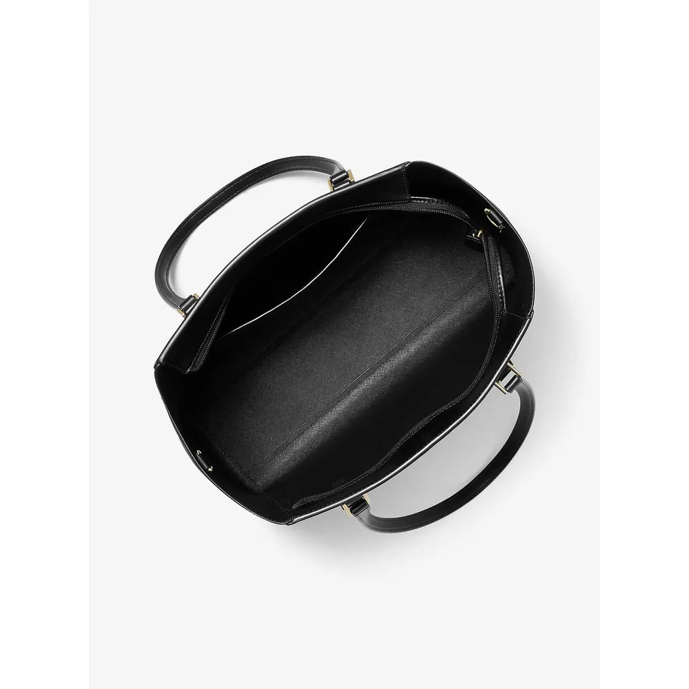 Michael Kors Bolso tote grande Charlotte de piel saffiano 3 en 1 | Negro