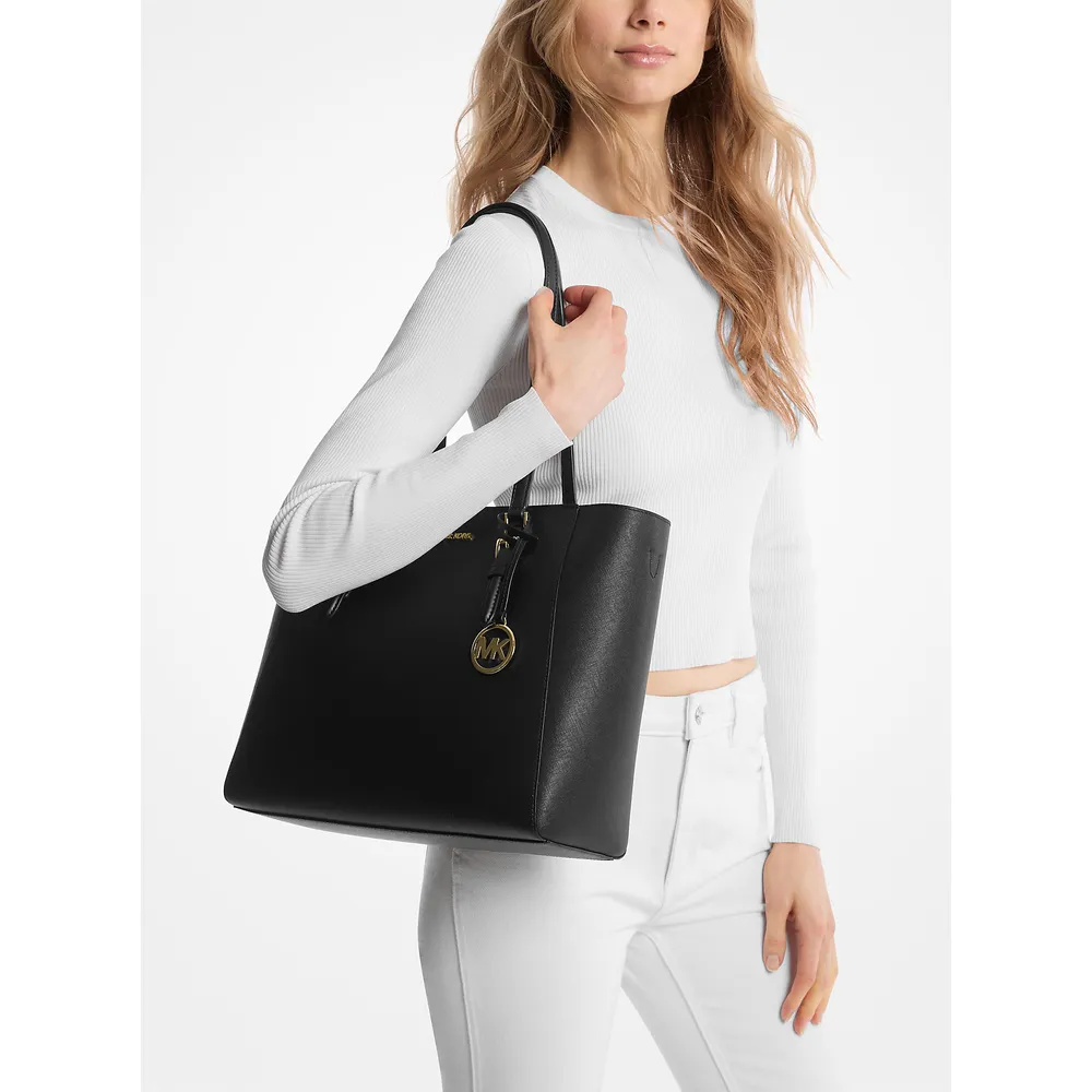 Michael Kors Bolso tote grande Charlotte de piel saffiano 3 en 1 | Negro
