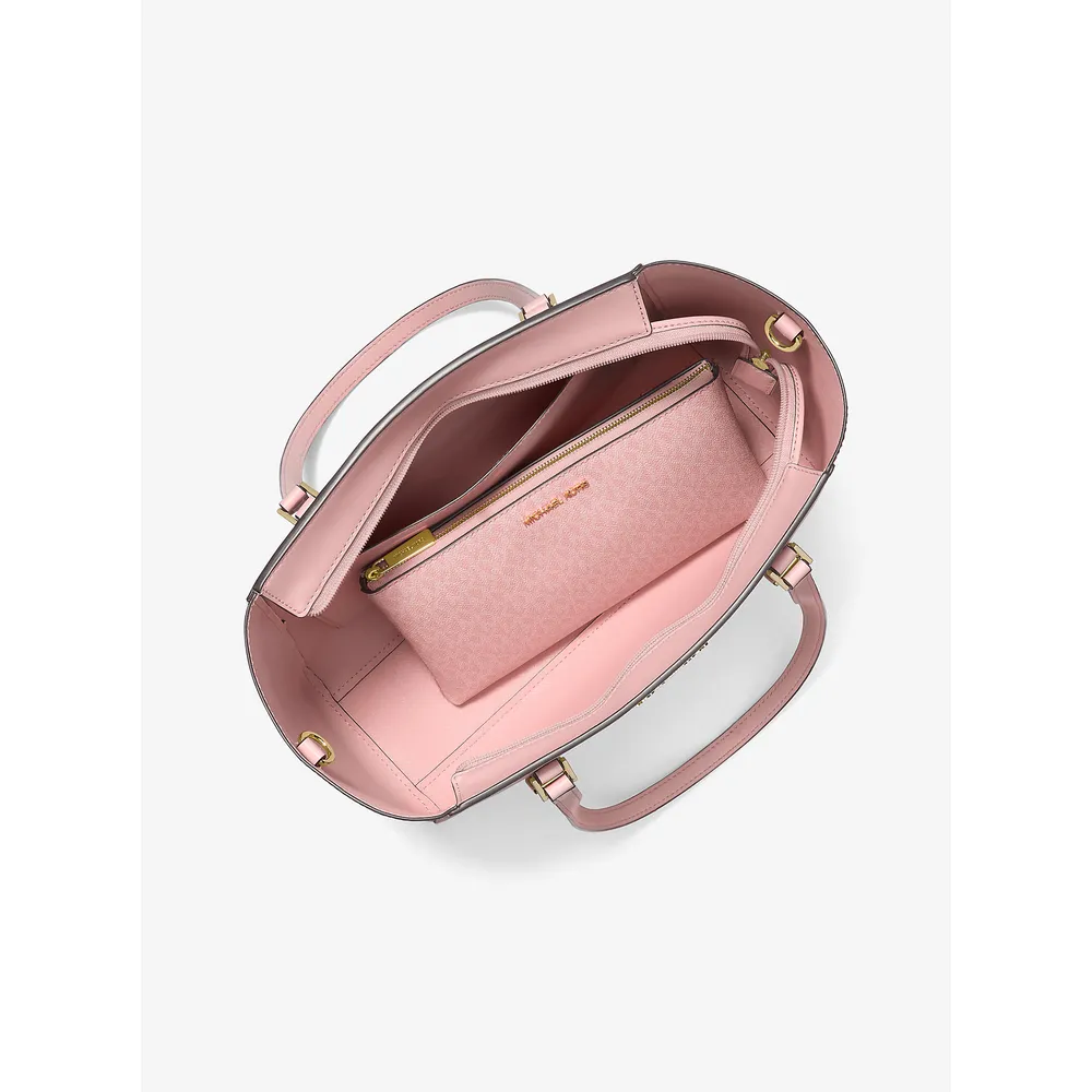 Michael Kors Bolso tote grande Charlotte de piel saffiano 3 en 1 | Powder Blush