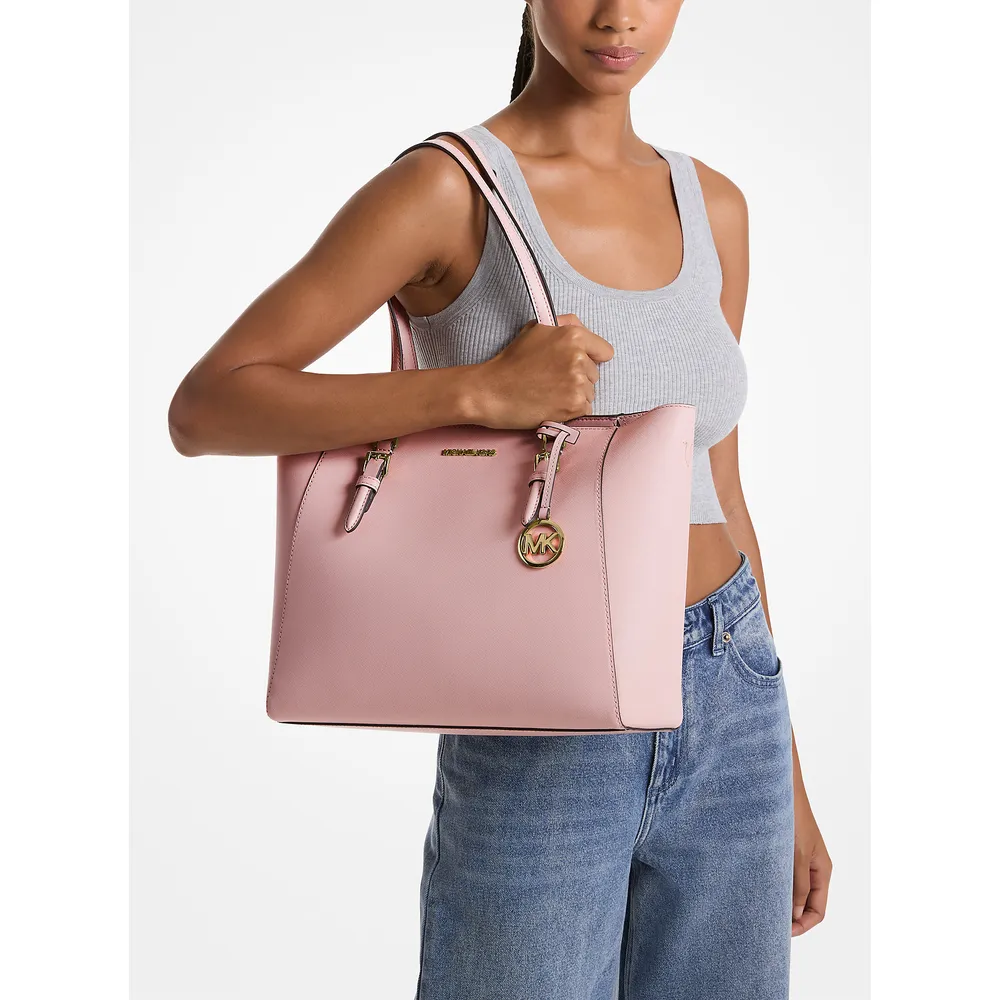 Michael Kors Bolso tote grande Charlotte de piel saffiano 3 en 1 | Powder Blush