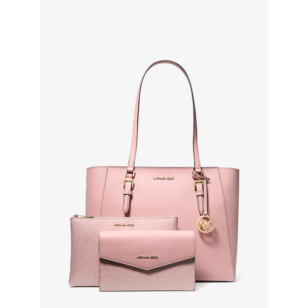 Michael Kors Bolso tote grande Charlotte de piel saffiano 3 en 1 | Powder Blush