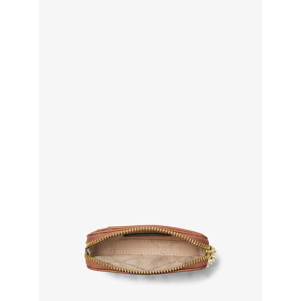 Michael Kors Tarjetero mediano con cadena de piel saffiano | Luggage
