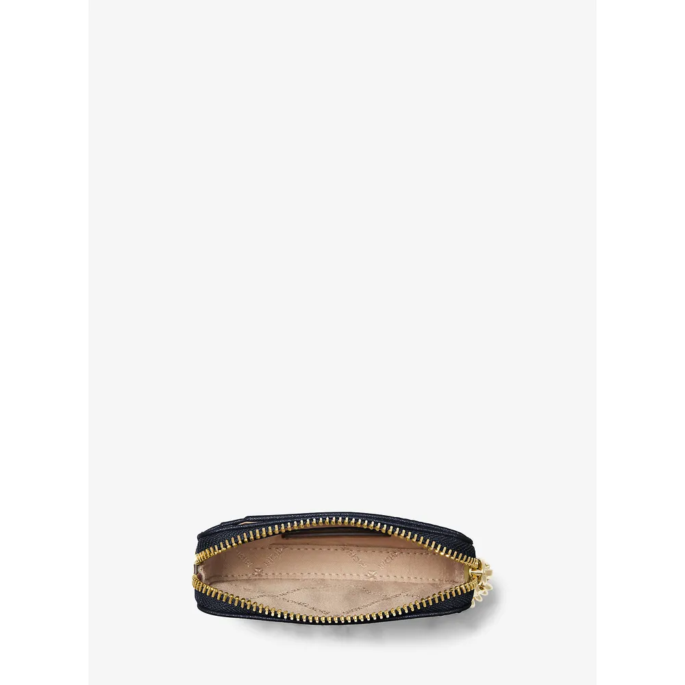 Michael Kors Tarjetero mediano con cadena de piel saffiano | Navy