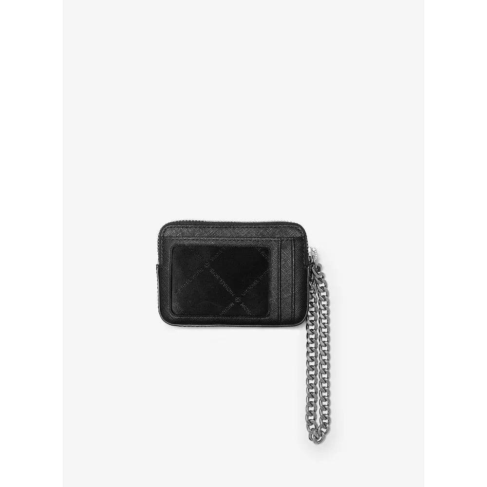 mk616363564_2_webp.webp Michael Kors Tarjetero mediano con cadena de piel saffiano | Negro