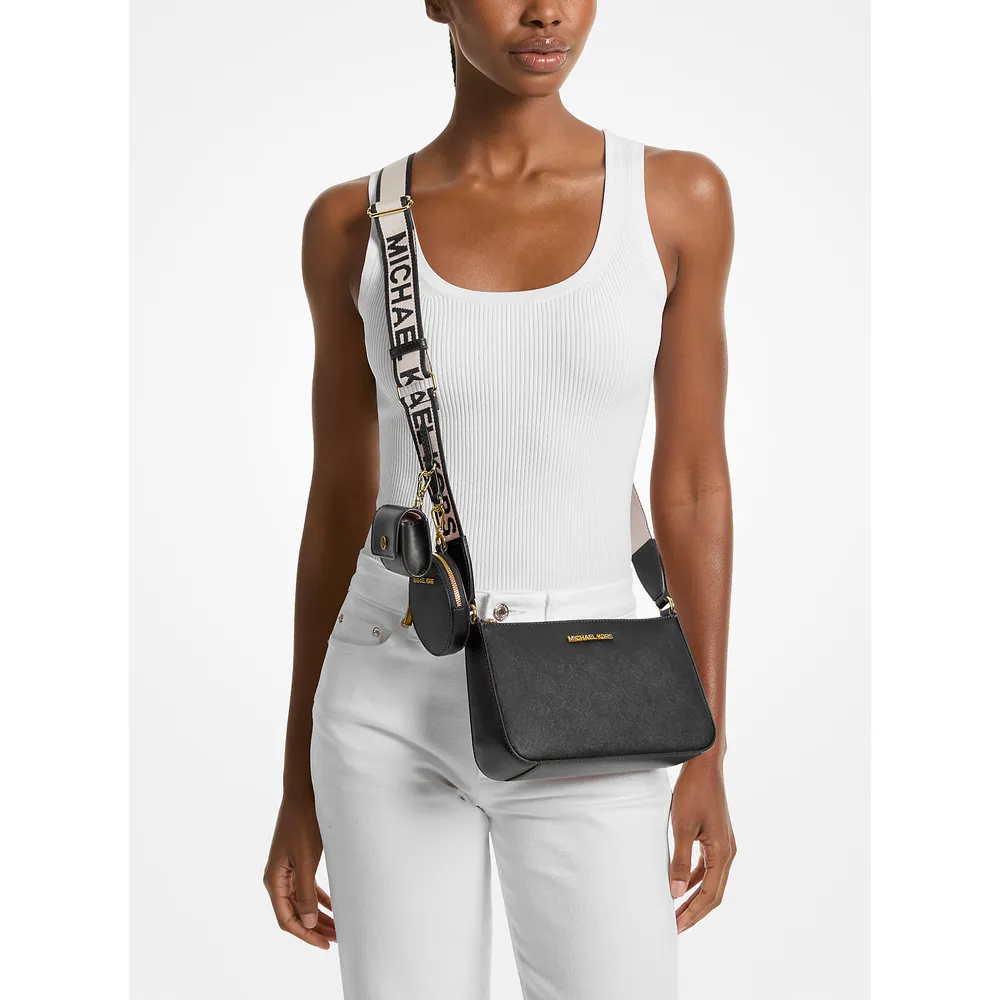 Michael Kors Bolso bandolera de Jet Set y funda para Apple Airpods | Negro