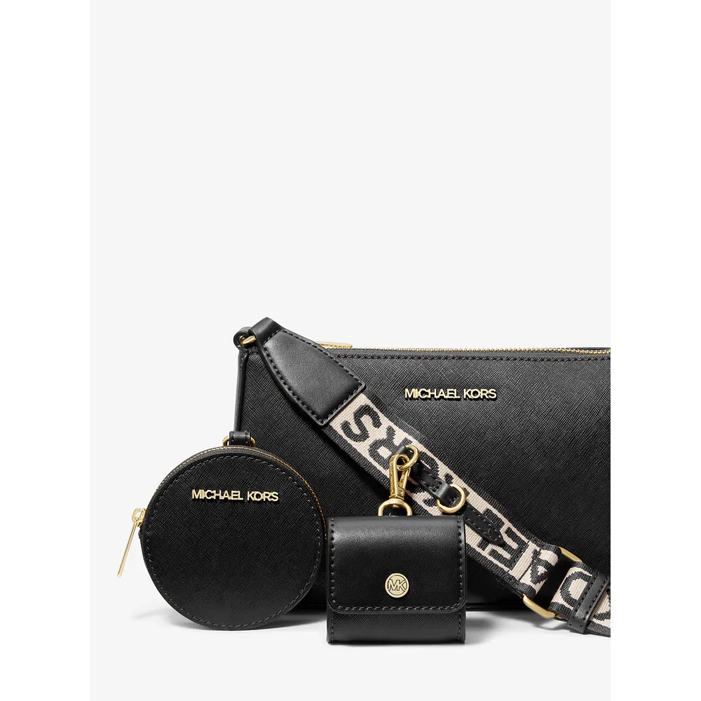 Michael Kors Bolso bandolera de Jet Set y funda para Apple Airpods | Negro