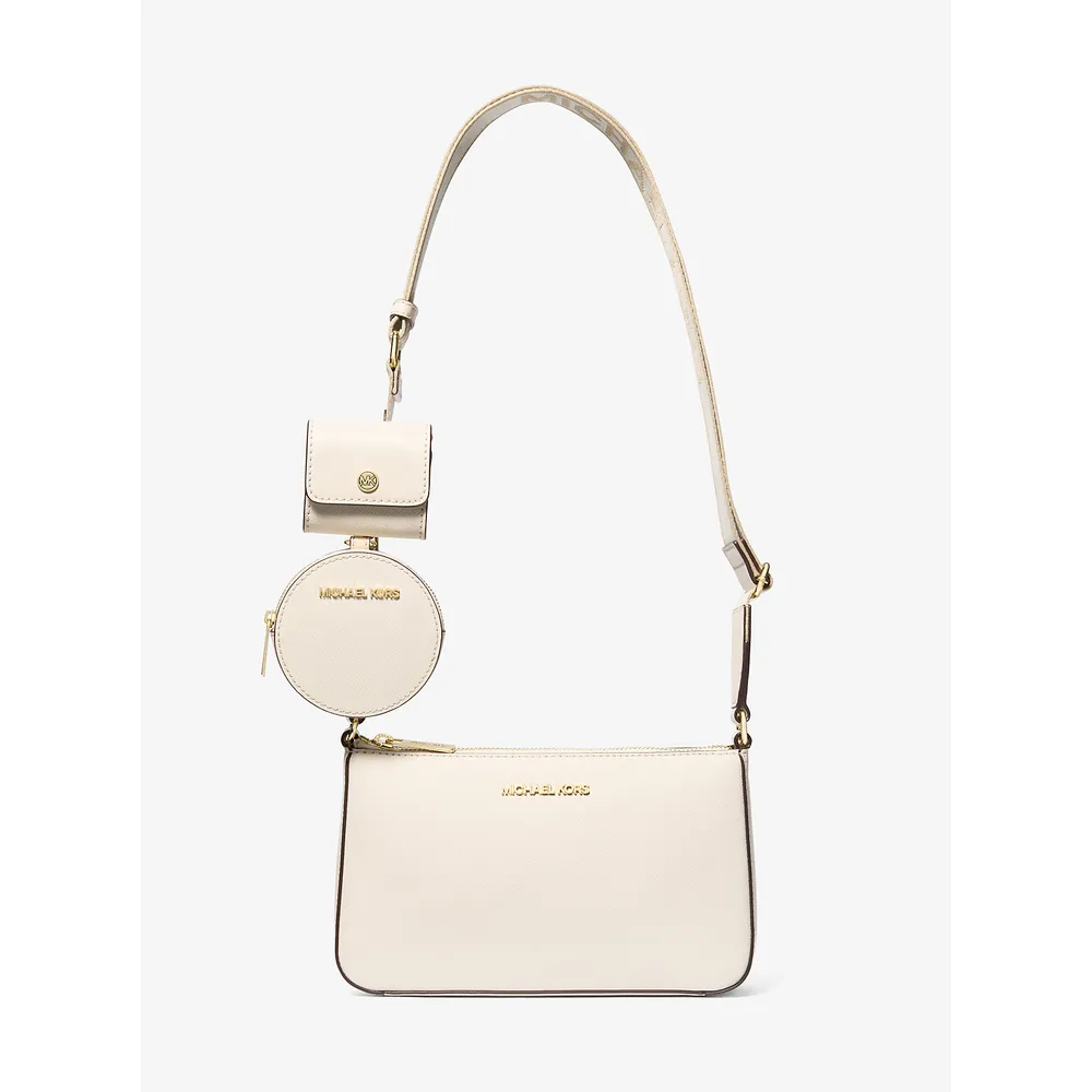 Michael Kors Bolso bandolera de Jet Set y funda para Apple Airpods | Lt Cream