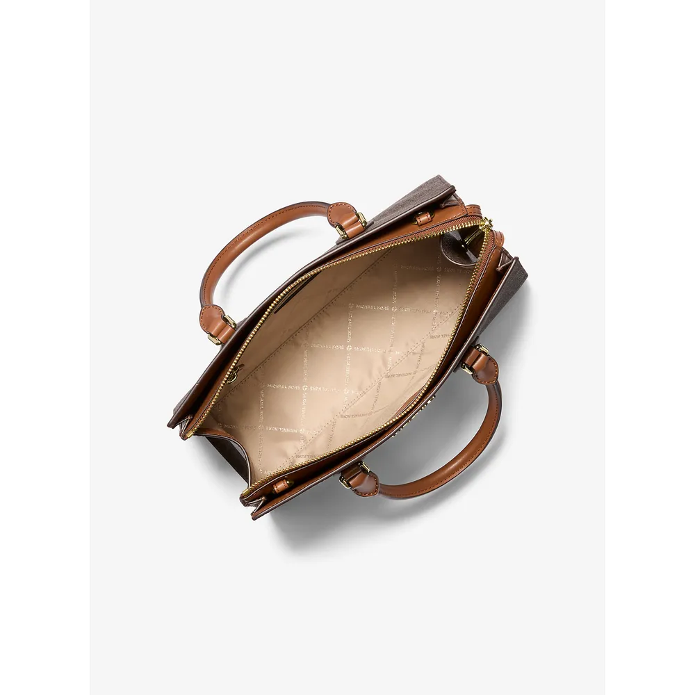 Michael Kors Bolso satchel mediano con logotipo de Sheila | Marrón