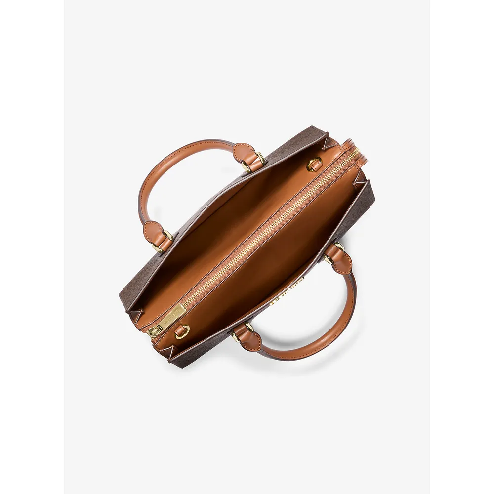 Michael Kors Bolso satchel mediano con logotipo de Sheila | Marrón