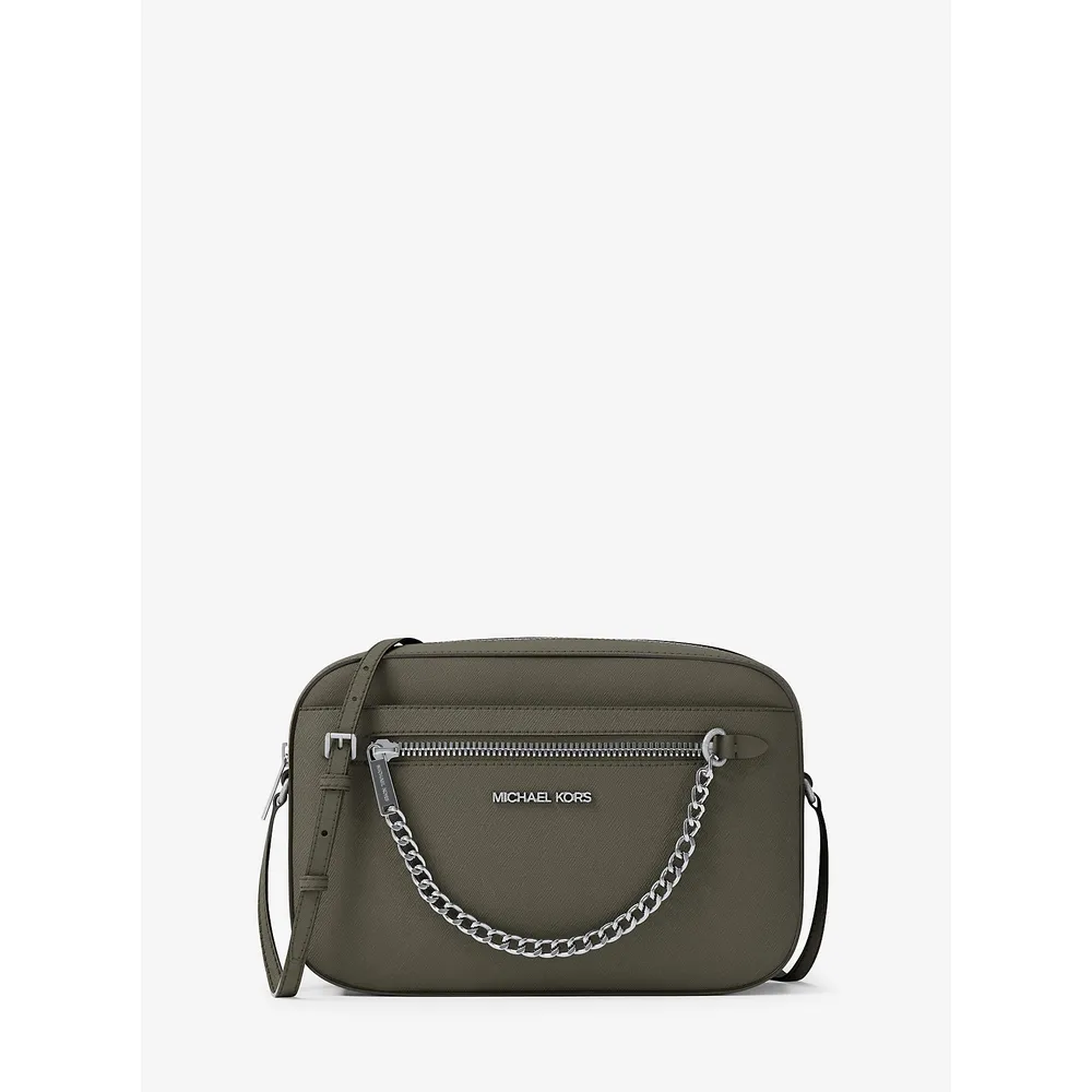 Michael Kors Bolso bandolera grande Jet Set de piel saffiano | Aceituna