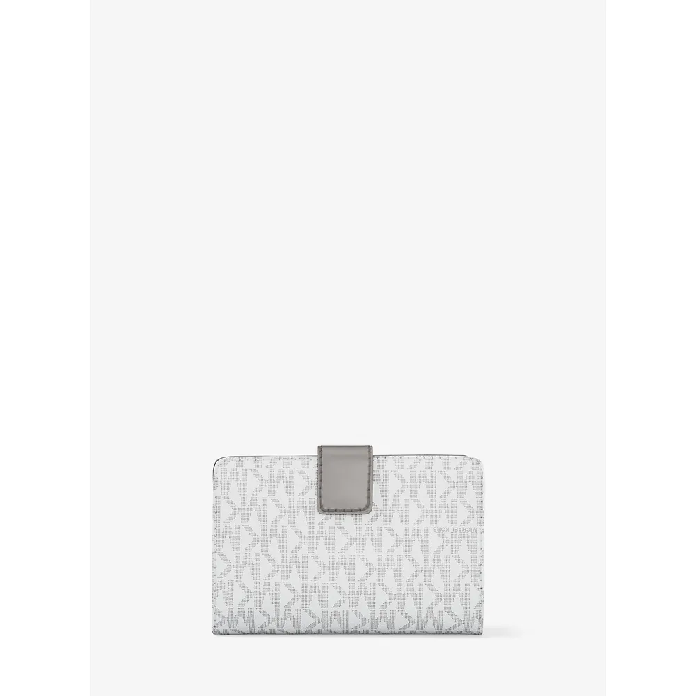 mk616398745_2_webp.webp Michael Kors Cartera plegable mediana Jet Set con logotipo | Optic White