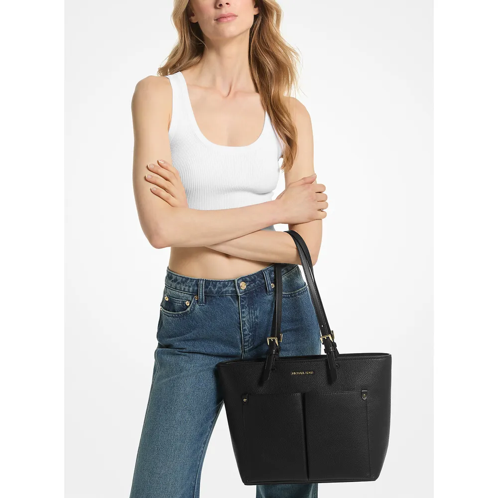 Michael Kors Bolso tote mediano de bolsillo Jet Set | Negro