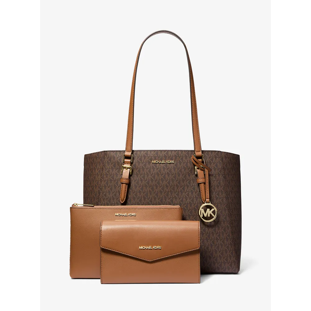 Michael Kors Bolso tote grande 3 en 1 con logotipo de Charlotte | Marrón