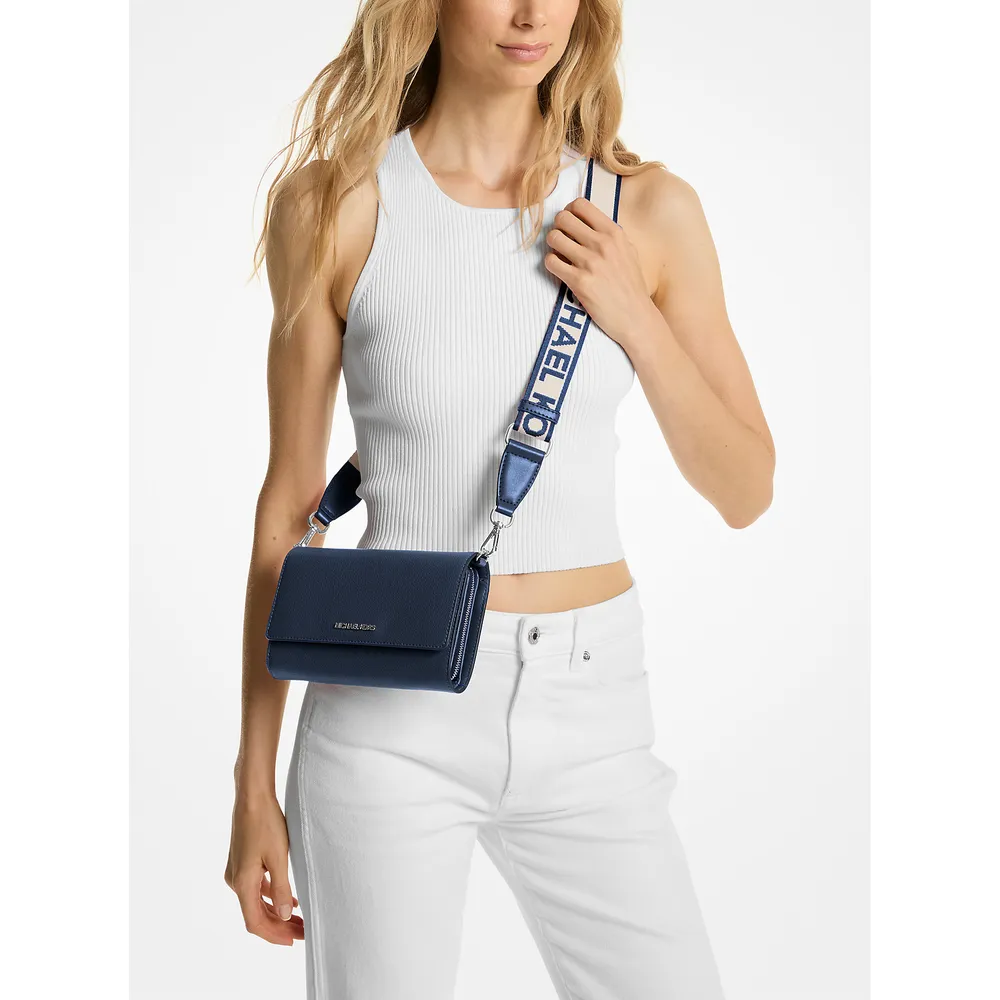 Michael Kors Bolso bandolera grande de piel Jet Set | Navy