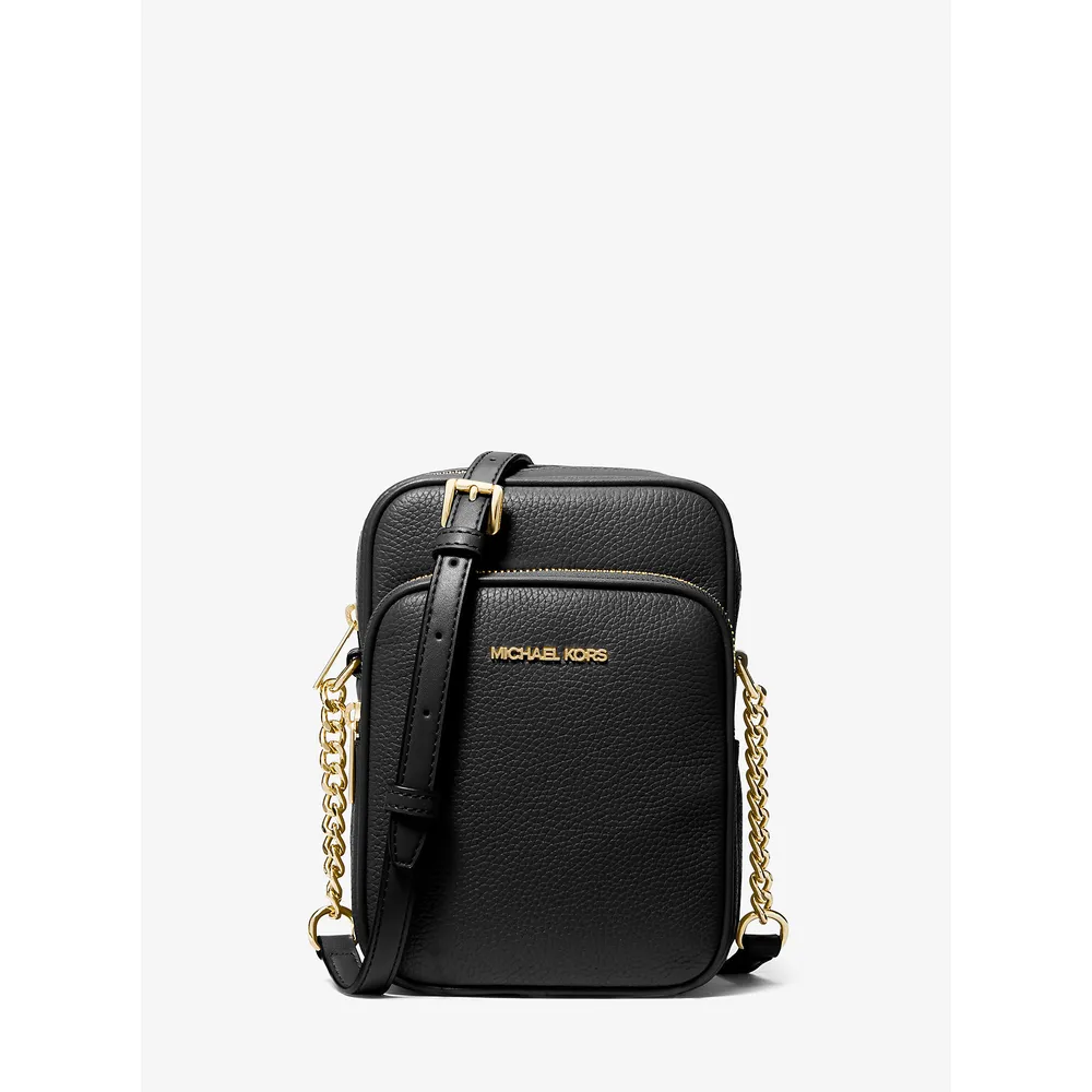 Michael Kors Bolso bandolera mediano Jet Set Travel de piel granulada | Negro