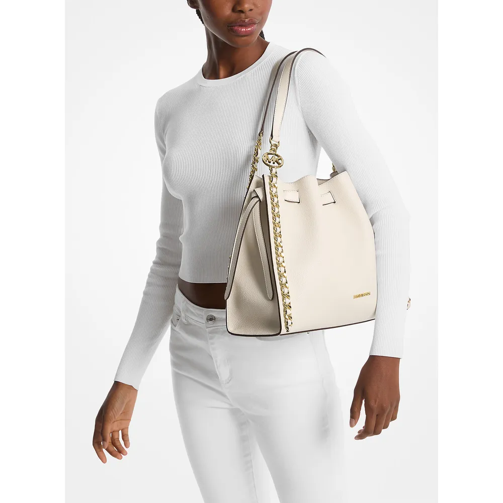 Michael Kors Bolso de hombro grande con cadena Mina | Lt Cream
