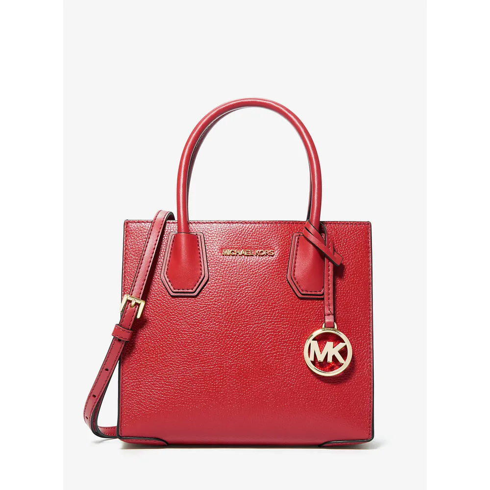 Michael Kors Bolso bandolera mediano Mercer de piel granulada | Bright Red