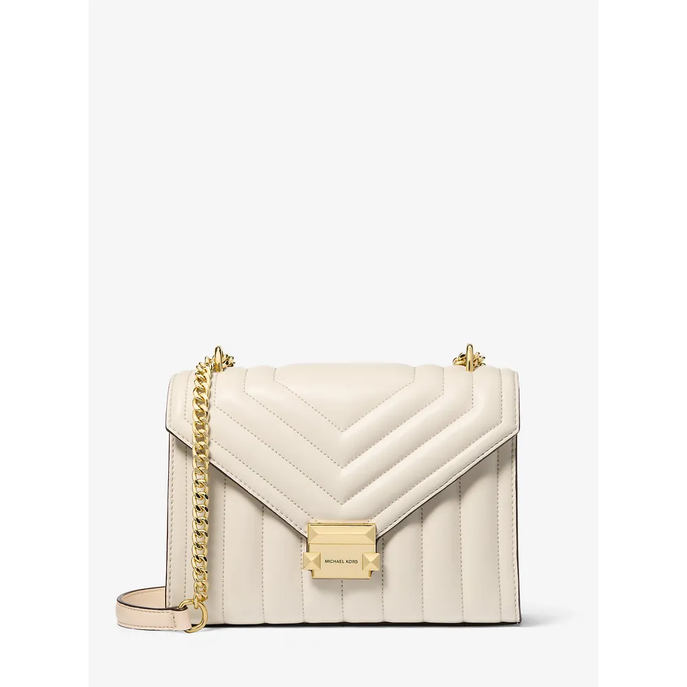 Michael Kors Bolso de hombro mediano acolchado Whitney | Lt Cream