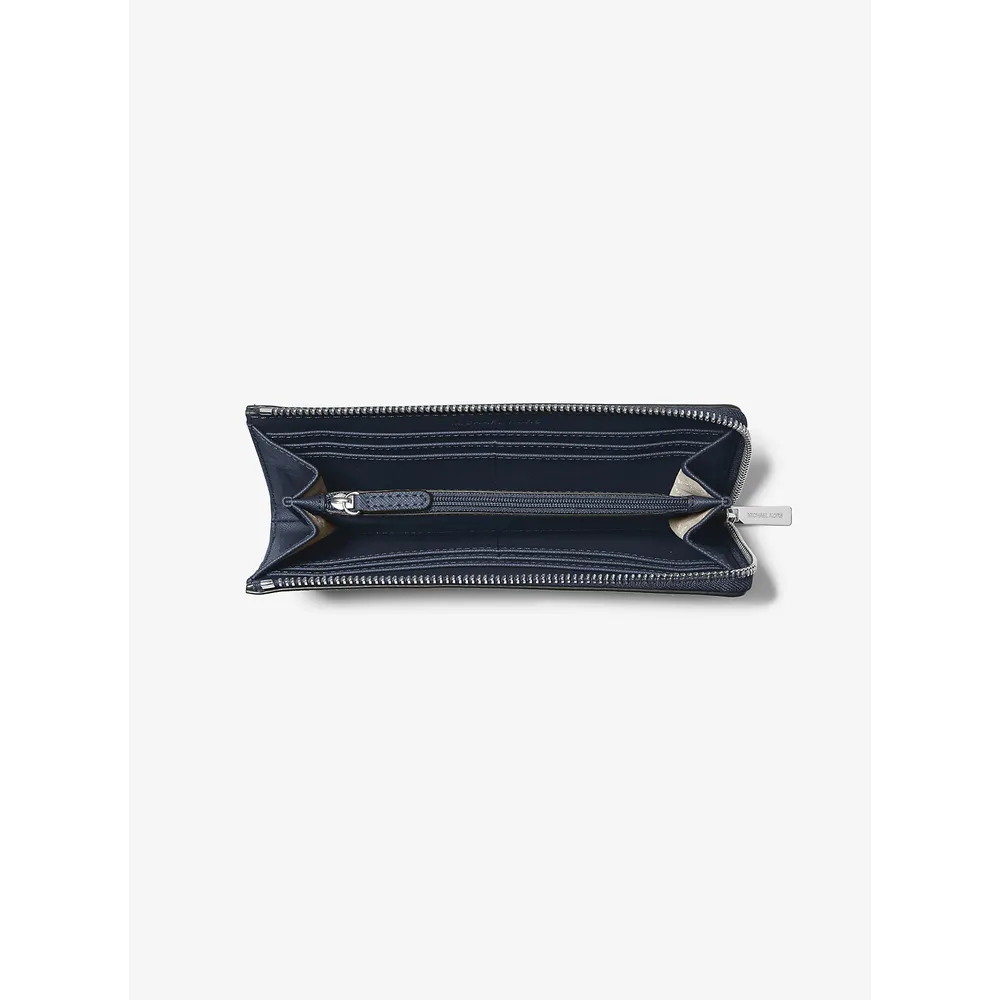 Michael Kors Cartera grande Jet Set Travel de piel saffiano | Navy