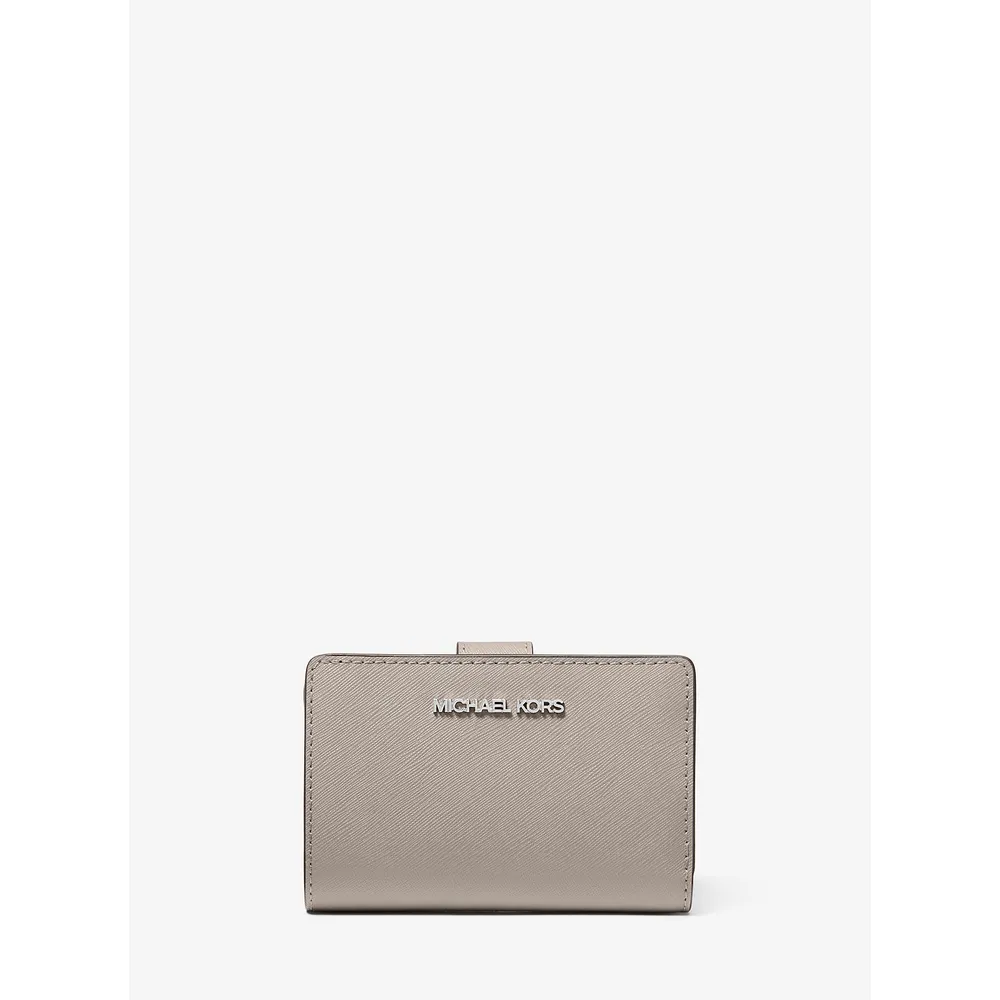 Michael Kors Cartera mediana de piel saffiano | Gris perla