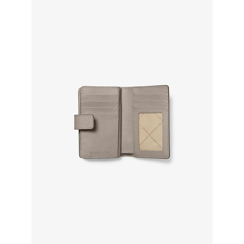 Michael Kors Cartera mediana de piel saffiano | Gris perla