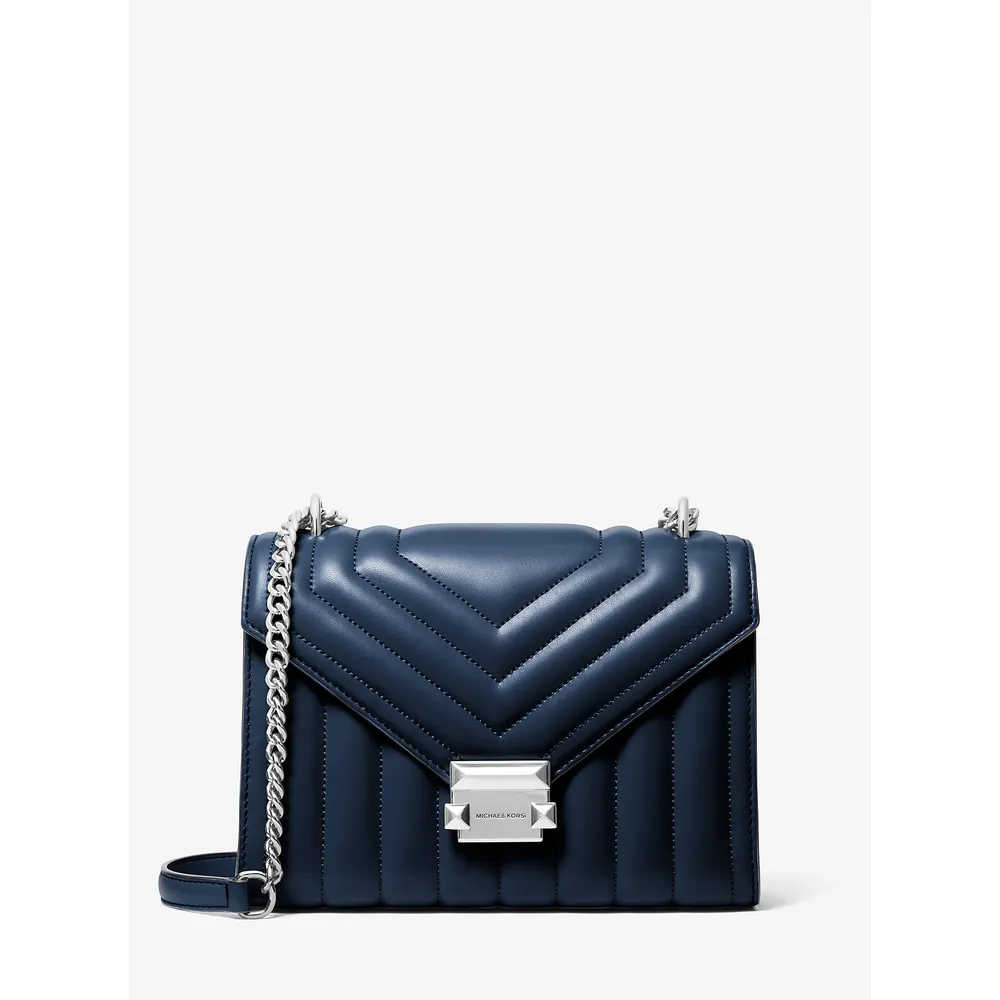 mk623748915_0_webp.webp Michael Kors Bolso de hombro mediano acolchado Whitney | Navy