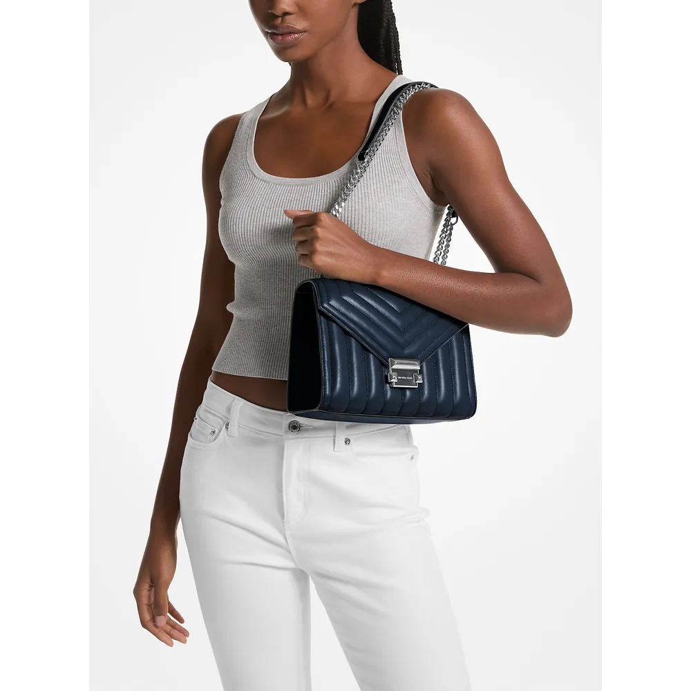 Michael Kors Bolso de hombro mediano acolchado Whitney | Navy