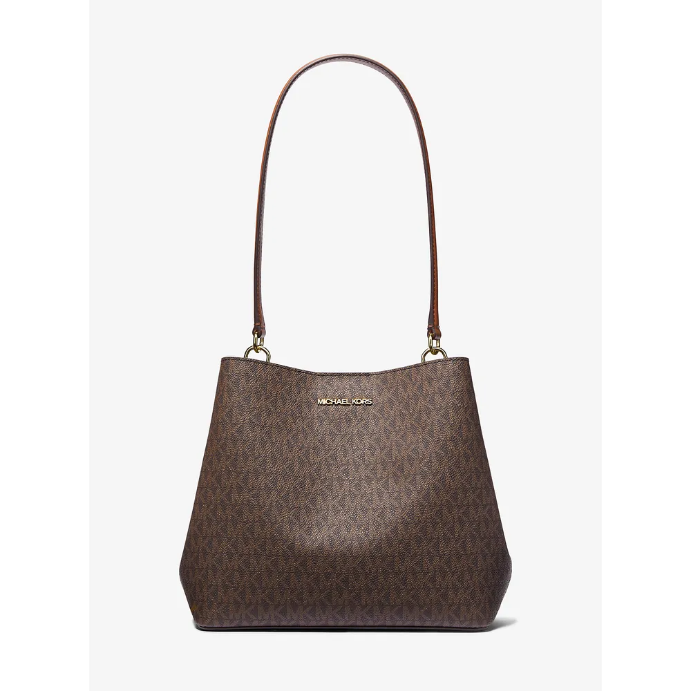 Michael Kors Bolso de hombro mediano con logotipo de la firma Pratt | Marrón