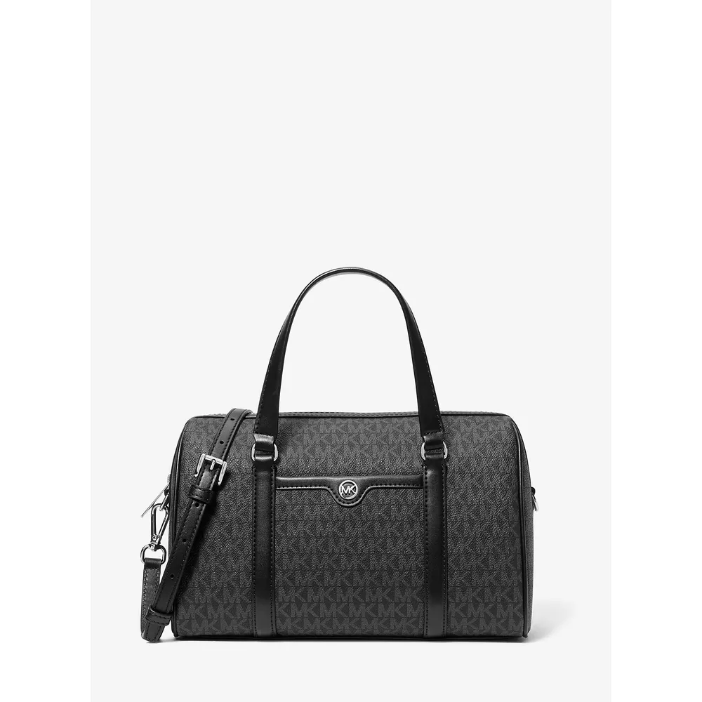 Michael Kors Bolso satchel mediano con logotipo de Jet Set Travel | Negro