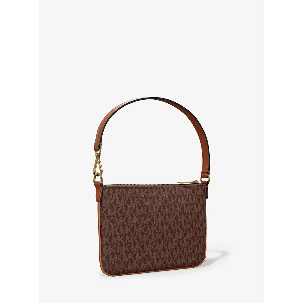Michael Kors Bolso de mano convertible Jet Set Small Signature Logo | Marrón