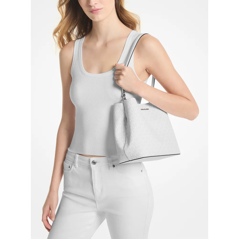 mk623792251_2_webp.webp Michael Kors Bolso de hombro de la firma Pratt | Optic White