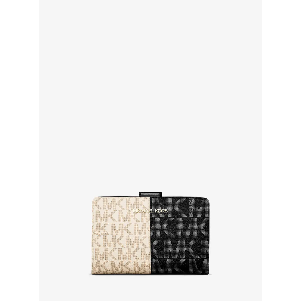 Michael Kors Cartera mediana Jet Set con logotipo bicolor | Black Combo