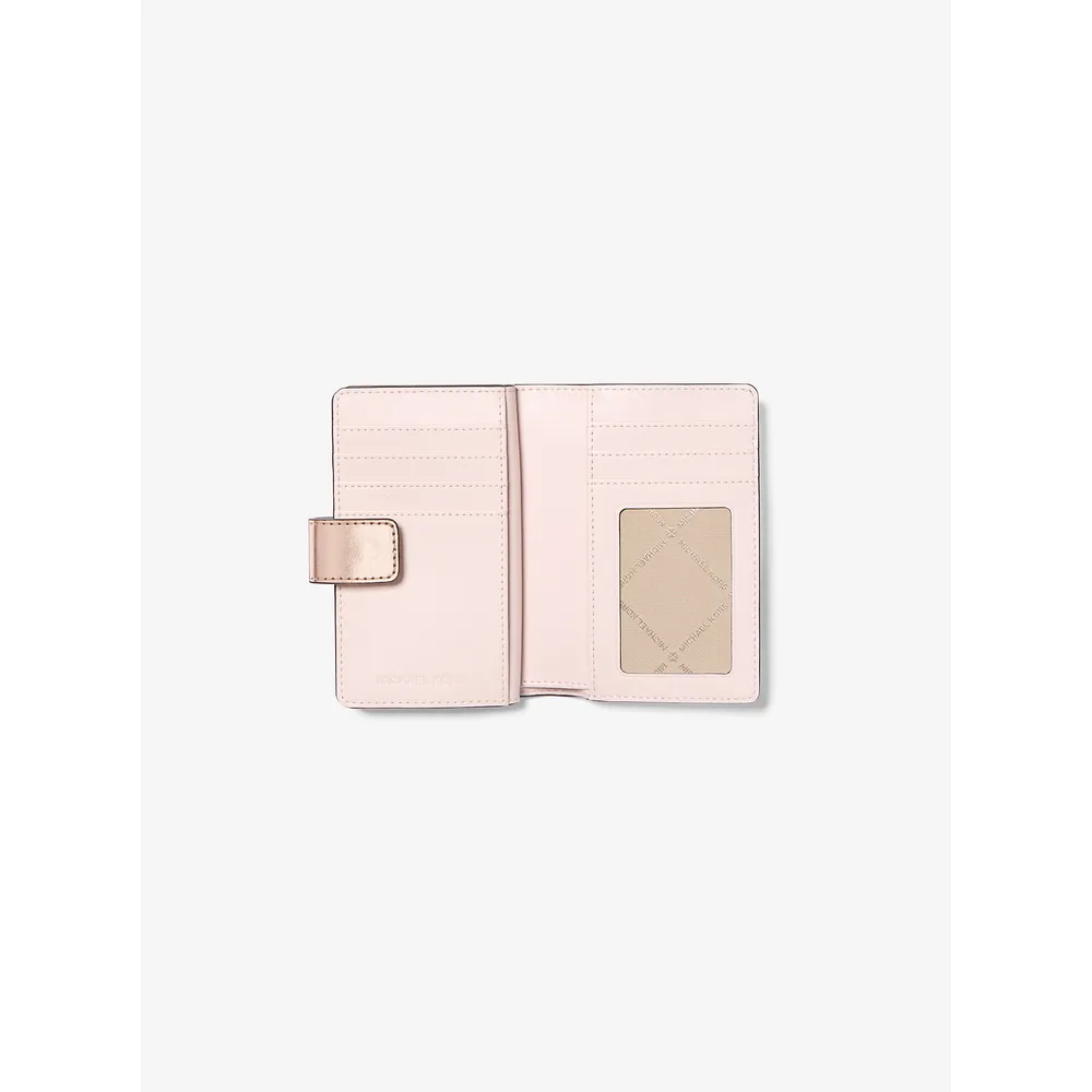 Michael Kors Cartera mediana con logotipo metálico Jet Set | Oro rosa