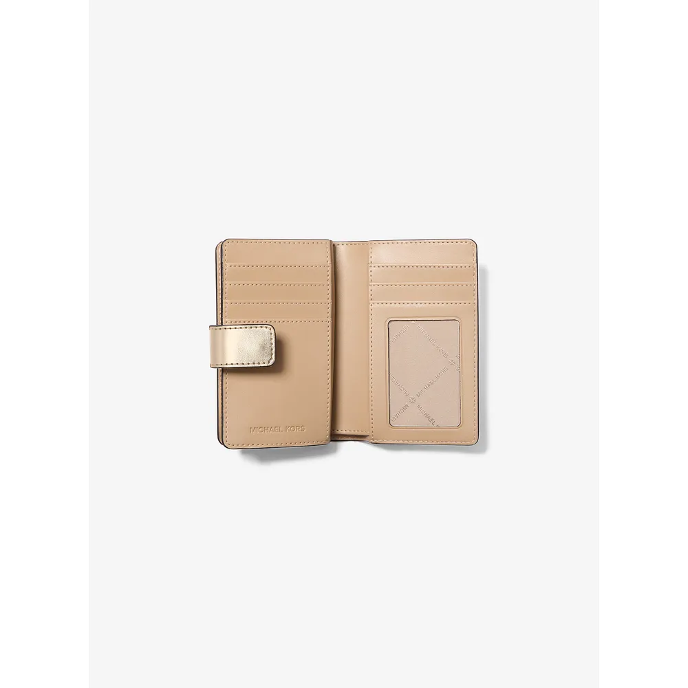 mk785307854_1_webp.webp Michael Kors Cartera mediana con logotipo metálico Jet Set | Oro pálido