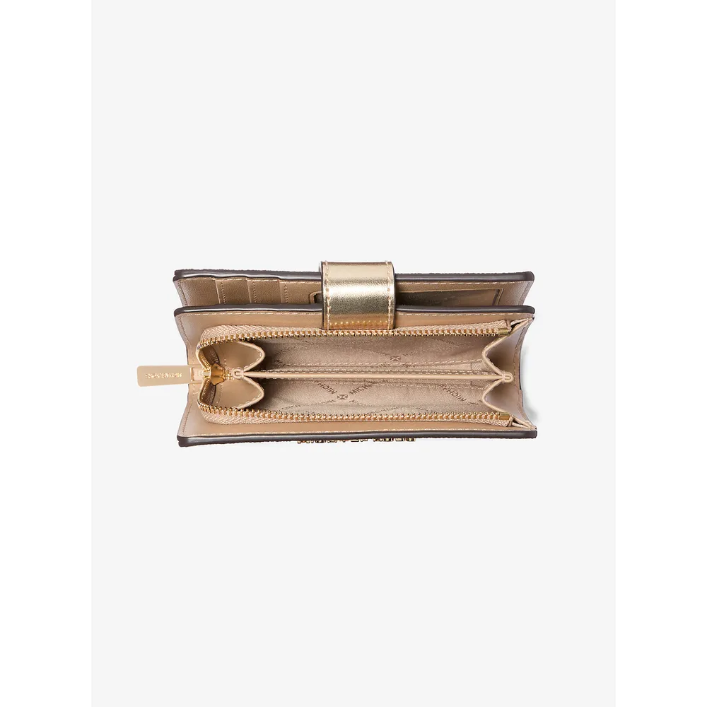 mk785307854_2_webp.webp Michael Kors Cartera mediana con logotipo metálico Jet Set | Oro pálido