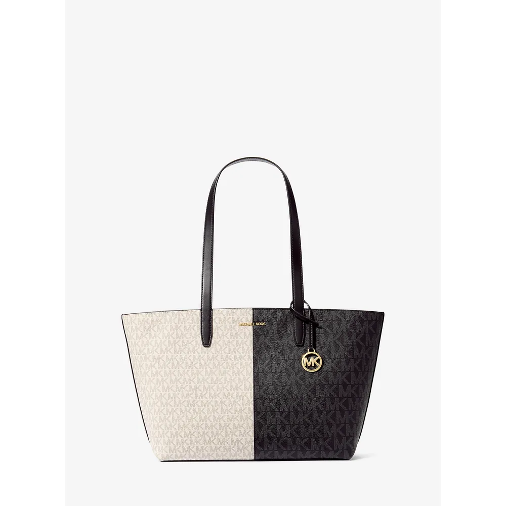 Michael Kors Bolso tote mediano con logotipo bicolor Jet Set | Black Combo
