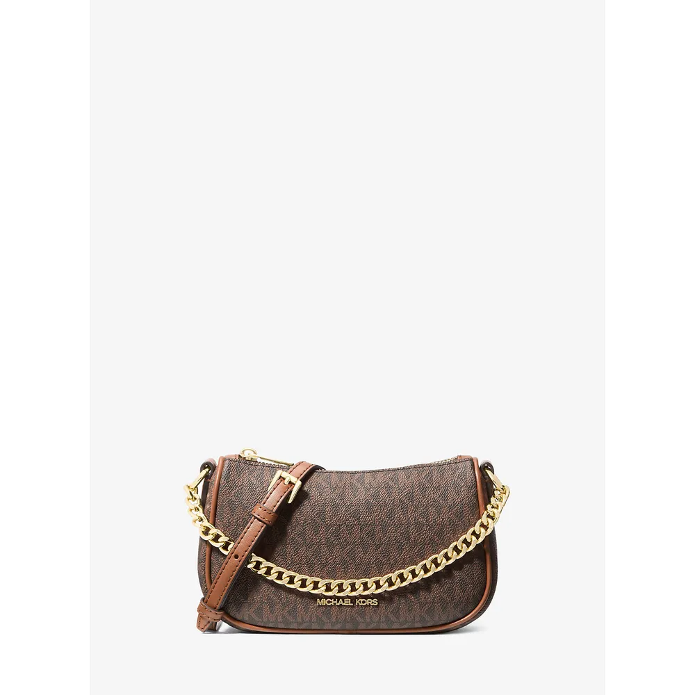 mk785307926_0_webp.webp Michael Kors Bolso bandolera convertible Carmela Small Signature Logo | Marrón