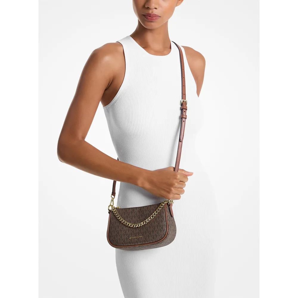 Michael Kors Bolso bandolera convertible Carmela Small Signature Logo | Marrón