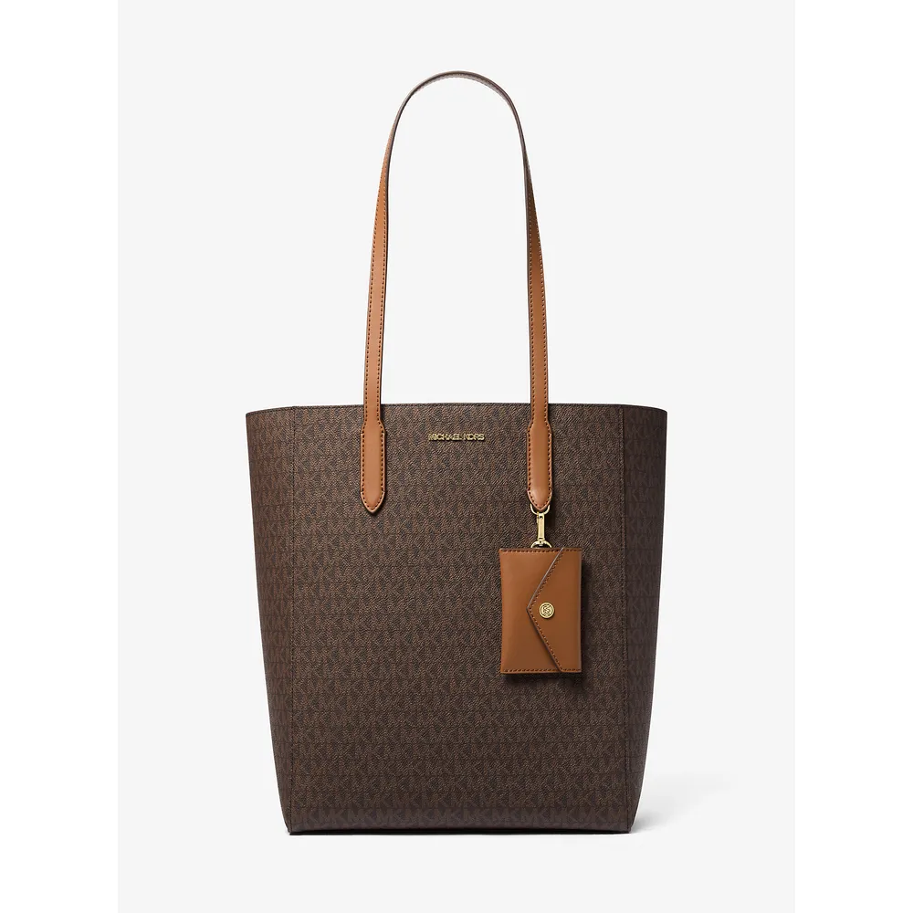mk785308050_0_webp.webp Michael Kors Bolso tote grande Vincent de la firma y tarjetero | Marrón